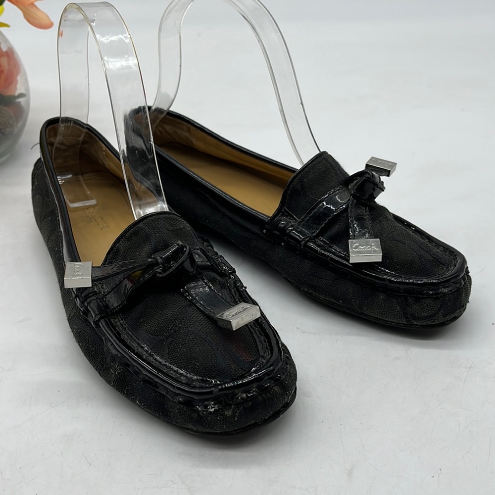 Coach Frida Black Tassel Logo Loafer Size 5.5. BLO2680A
